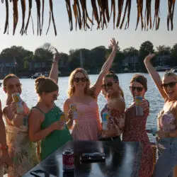 Nautilus Point tiki boat booze cruise. BYOB. Annapolis Mom's Network party boat rental. Naptown Tiki Club by Sea Suite Cruises in Annapolis Maryland.