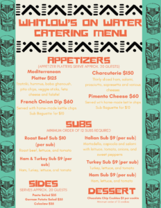 Whitlow's on Water DC Catering Menu