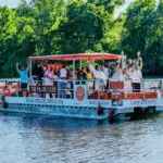 Pontoon Party Boat cruise in Richmond, VA. Paddle Club RVA by Sea Suite Cruises RVA.