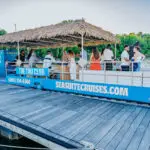 Booze cruises in Richmond VA. BYOB Tiki boat. group photo. Tiki Club RVA by Sea Suite Cruises.