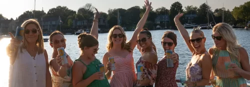 Nautilus Point tiki boat booze cruise. BYOB. Annapolis Mom's Network party boat rental. Naptown Tiki Club by Sea Suite Cruises in Annapolis Maryland.